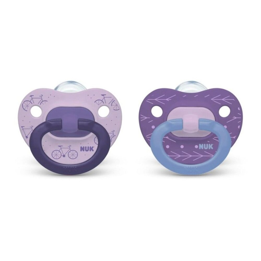 NUK Pacifier 18-36 M Orthodontic Silicone 2 Pack Baby Girl BPA Free Dishwasher